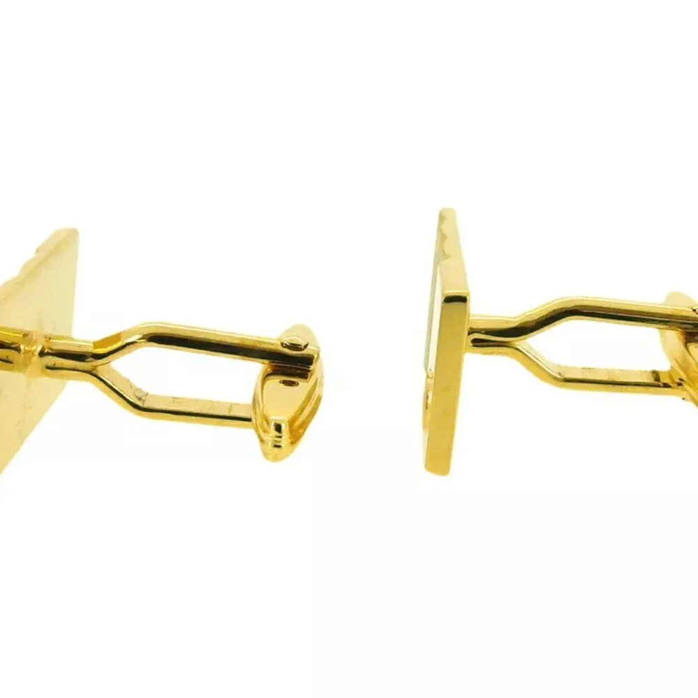 Dunhill Cufflinks D Mark Gold Bracket Authentic USED